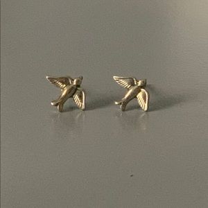 Gold Bird Stud Earrings